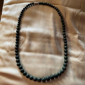 Dark green jade necklace